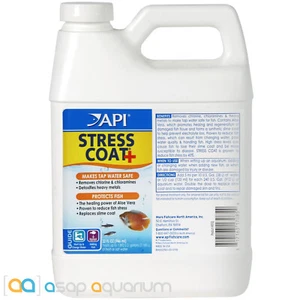 API Stress Coat 32oz De-Chlorinates Tap Water and De-Stresses Aquarium Fish - Picture 1 of 1