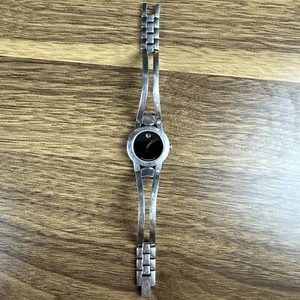 Ladies Movado Swiss Made Watch Stainless Steel Wrist Black Crystal 84 e4 1842 - Picture 1 of 14