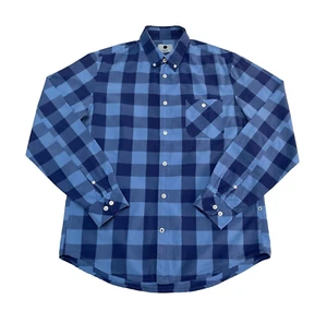 NN07 No Nationality NUEVA DERECHA Camisa Para Hombre M Azul Cuadros Manga Larga Con Botones - Imagen 1 de 13