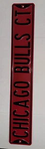 Chicago Bulls Ct Street Sign 36" x 6" Heavy Gauge Metal Vintage 1990s EUC - Picture 1 of 3