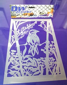 Bird in trees airbrushing art craft stencil A4 - Picture 1 of 1