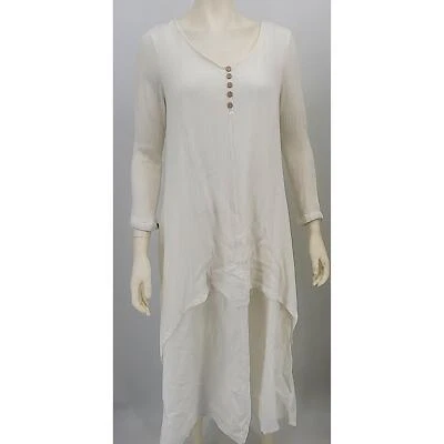 Vestido boho manga larga blanco ANSELF para mujer en capas, talla mediana Foto 1 de 2