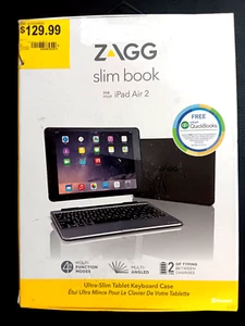 Zagg - iFrogz (D6ZF2-BB0) For Apple iPad Air 2 Slim Book Bluetooth Keyboard - Picture 1 of 6