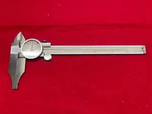 Helios Dial Caliper with Nib Jaws, White Face, 6" - VINTAGE -leather case - Picture 1 of 10