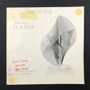 Vintage 1968 Naum Gabo Catalog Albright Knox Gallery Buffalo Paperback Book - Picture 1 of 5