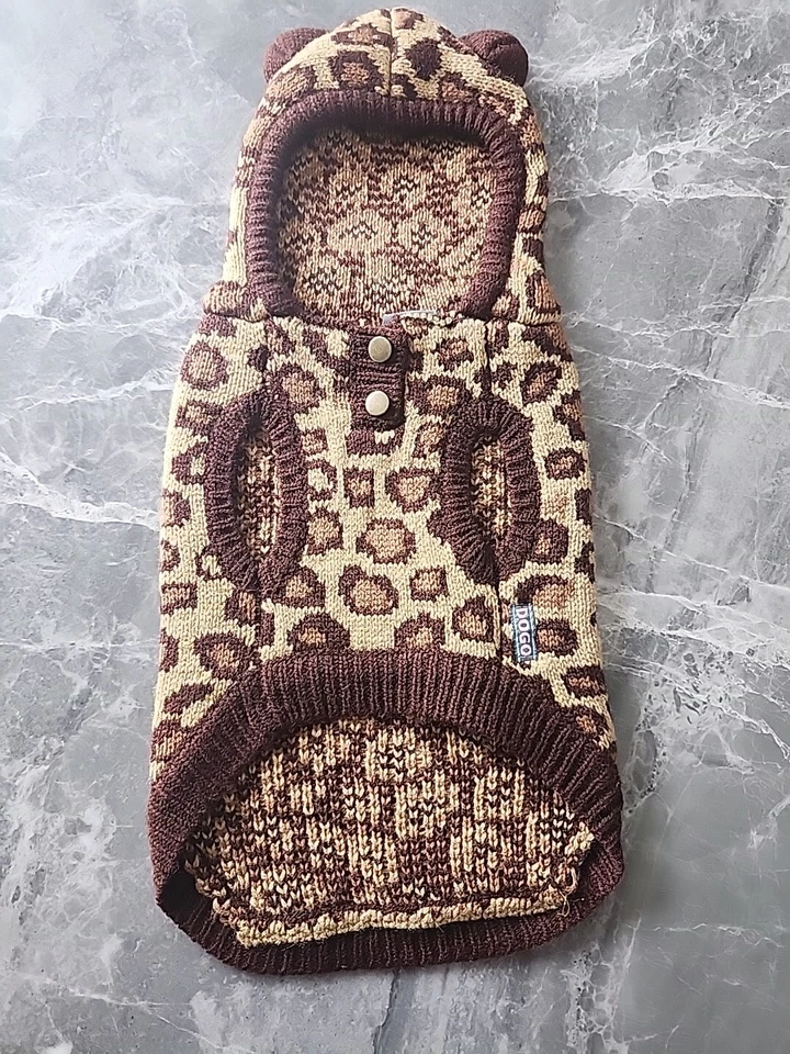 Moletom com capuz DOGO estampa de leopardo para cachorro pequeno - Imagem 1 de 4
