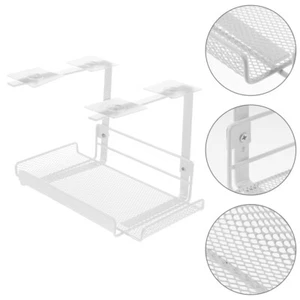 under Table Cable Management Rack Desk Cord Desktop Organizer Tray - Afbeelding 1 van 12