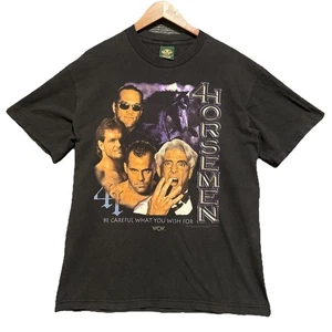 Vintage Wrestling WCW T-Shirt Four Horsemen Ric Flair Benoit Black Rare - Picture 1 of 13