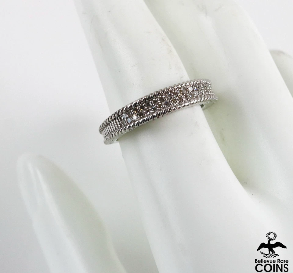 Judith Ripka Bridal 14k White Gold ~0.15 CTW Diamond Engagement Band Ring - Изображение 1 из 4