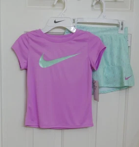 NWT 2pc Nike Purple Mint Swoosh Top & Swoosh Logo Skort sz 6x - Picture 1 of 1