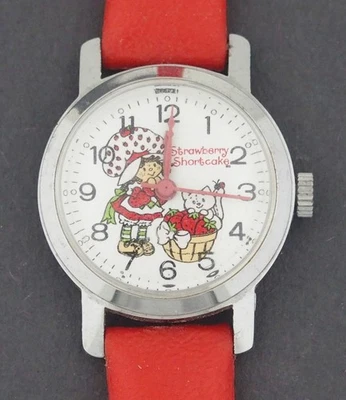 Reloj Personaje Bradley Strawberry Shortcake Cuerda Vintage Foto 1 de 3