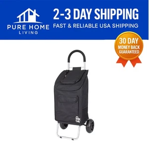 Luxurious Black Foldable Shopping Cart with Wheels & Removable Weatherproof Bag - Picture 1 of 8