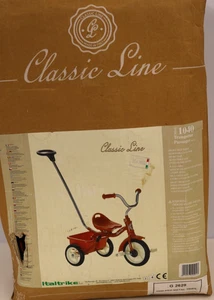 ITALTRIKE Tricycle Red With Parent Handle New & Boxed Vintage Style #W9 - Picture 1 of 11