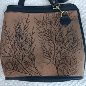 C.L. Whiting Collection Women's Classy Vintage Leather Hand-Tooled Leaf Handbag - Picture 1 of 16