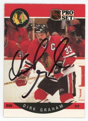 Dirk Graham-Signed 1990 Pro Set #51 Trading Card (Blackhawks) - Image 1 of 2