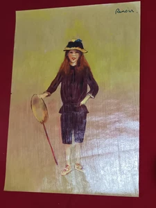 PIERRE AUGUSTE RENOIR painting on old paper signed stamped vintage - Picture 1 of 4