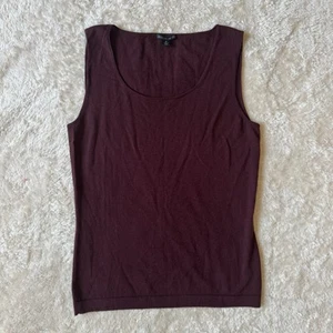Lafayette 148 New York Damen Top Wolle Strick Tank Top Ärmellos Burgund Gr. M - Bild 1 von 9
