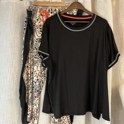 Pijama Cuddl Duds para mujer talla 3x Petite negro Cheetah Capris cómodo cómodo cómodo Foto 1 de 4