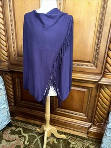 Chico's Damen Größe 3 Large Langarm drapiert Fransen lila Pullover - Bild 1 von 5