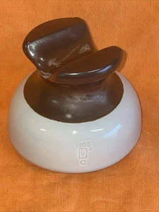 Porcelain Power Line Saddle Top Insulator Brown Top w/ White Skirt ~ V-1995 - Picture 1 of 4