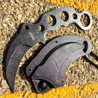 TACTICAL COMBAT KARAMBIT NECK KNIFE Survival Hunting BOWIE Fixed Blade New Foto 1 de 3