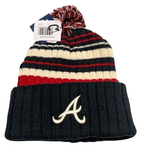 Mens Atlanta Braves Stocking Cap Knit Pom Beanie FanFavorite OFFICIALLY LICENSED - Picture 1 of 6