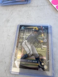 2025 Bowman Baseball Jesus Made #BCP-50 1st Chrome Reptilian Refractor BREWERS - Bild 1 von 7