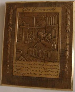 Dutch bronze plaque Beer Brewer DE BROUWER J.C. Wienecke aft Jan Luyken ca. 1925 - Picture 1 of 1
