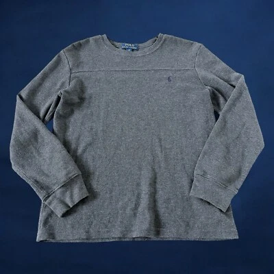 Boys Polo Ralph Lauren L 14-16 Gray Thermal Waffle Knit Shirt Long Sleeve Grey - Image 1 of 4