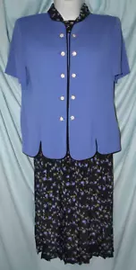 Tuta Leslie Fay multicolore floreale SS blazer gonna plissettata taglia 18 - Foto 1 di 8