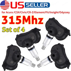 4Pcs 42753-TR3-A810-M1 315MHz Tire Pressure Sensor For Honda Civic Fit Element - Picture 1 of 13