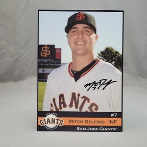 San Jose Giants Mitch Delfino Autograph Signed Photo Baseball Card 2013 #7 INF - Picture 1 of 3
