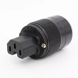 Kupferlegierung rhodiniert Stromanschluss Kaltgeräte schwarz Buchse Zum Selbermachen Hifi Kabel - Bild 1 von 4