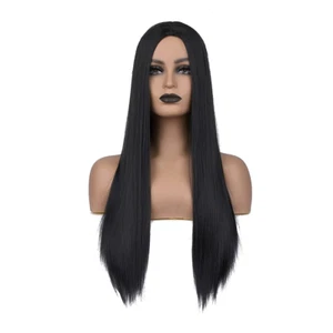 Long Black Straight Wig for Women - Glueless Heat Resistant - Picture 1 of 12