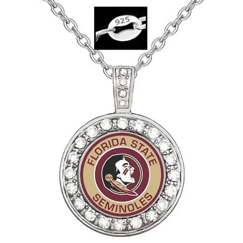 Florida Seminoles Womens Sterling Silver Necklace With Pendant GiftPkg D18 Cover