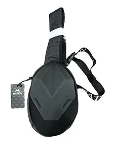 Matein Crossbody Herren Hartschale Wasserabweisend Reiten USB Tasche Schwarz mit Dunk Grau - Bild 1 von 6