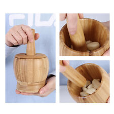 Large Pestle and Mortar Set Natural Spice & Herb Crusher Grinder Durable Bamboo