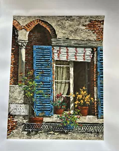 Viktor Shvaiko "Fenster Italiens" Serigrafie Leinwand signiert nummeriert - Bild 1 von 3