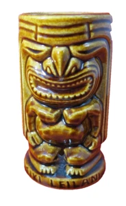 Taza Vintage Doble Cara Tiki Leilani 5" pulgadas Color Castaño - Imagen 1 de 8