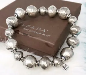 Silpada Atmospheric Oxidized Sterlng Silver Stretch Ball Bead Bracelet B1998 - Picture 1 of 12