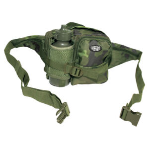Military Waist Bag Tactical Hip Pack + Bottle Hiking Camping Czech Woodland Camo