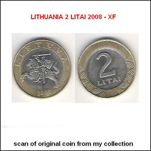LITHUANIA 2 LITAI 2008 - XF