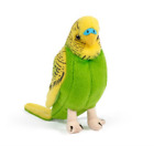 Living Nature Budgerigar Plush Soft Toy Green Bird w/Sound 12cm Stuffed Animal
