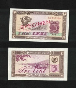 Albania p-41, UNC, 3 Leke, 1976, SPECIMEN !! - Picture 1 of 1