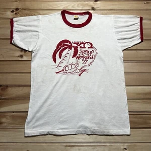 Vintage 1977 70s Dayton Beach Spring Break Chi Omega Cartoon Shirt Size Medium - Picture 1 of 11