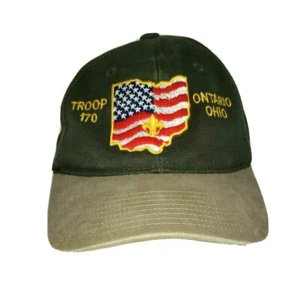 Port Authority Troop 170 Ontario Ohio Mens Adjustable Cap Green And Brown - Picture 1 of 11