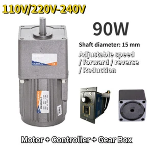 90W AC Gear Box Electric Motor Variable Reversible Speed Controller 5-470 RPM - Picture 1 of 12