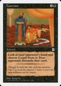 MTG Coercion NM Portal Three Kingdoms PTK English Magic card - Picture 1 of 3