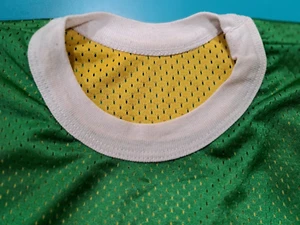 Vtg Mesh Dbl Layer Ringer Tee T Shirt Reversible Green Yellow Sz.S Single Stitch - Picture 1 of 10