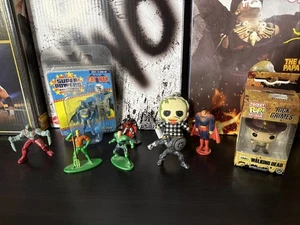 Lot of 9 Mini Metal Figures Die Cast DC Superman Marvel Pop! Walking Dead Batman - Picture 1 of 6